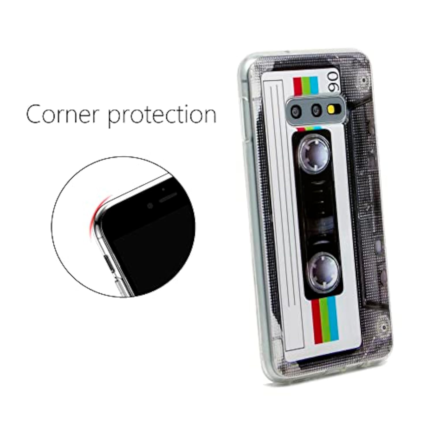 Fateam Case For Galaxy S10E Shockproof Scratchproof With Tpu Soft Bumper Retro Cassette Tape Case Compatible With Samsung Galaxy S10E