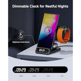 Wireless Charging Station For Samsung, 3 In 1 Wireless Charger For Samsung S25/S24/S23/Z Flip/Z Fold, For Galaxy Watch 8 Classic/8/Ultra/7/Fe/6/5, 708S (No Adapter)