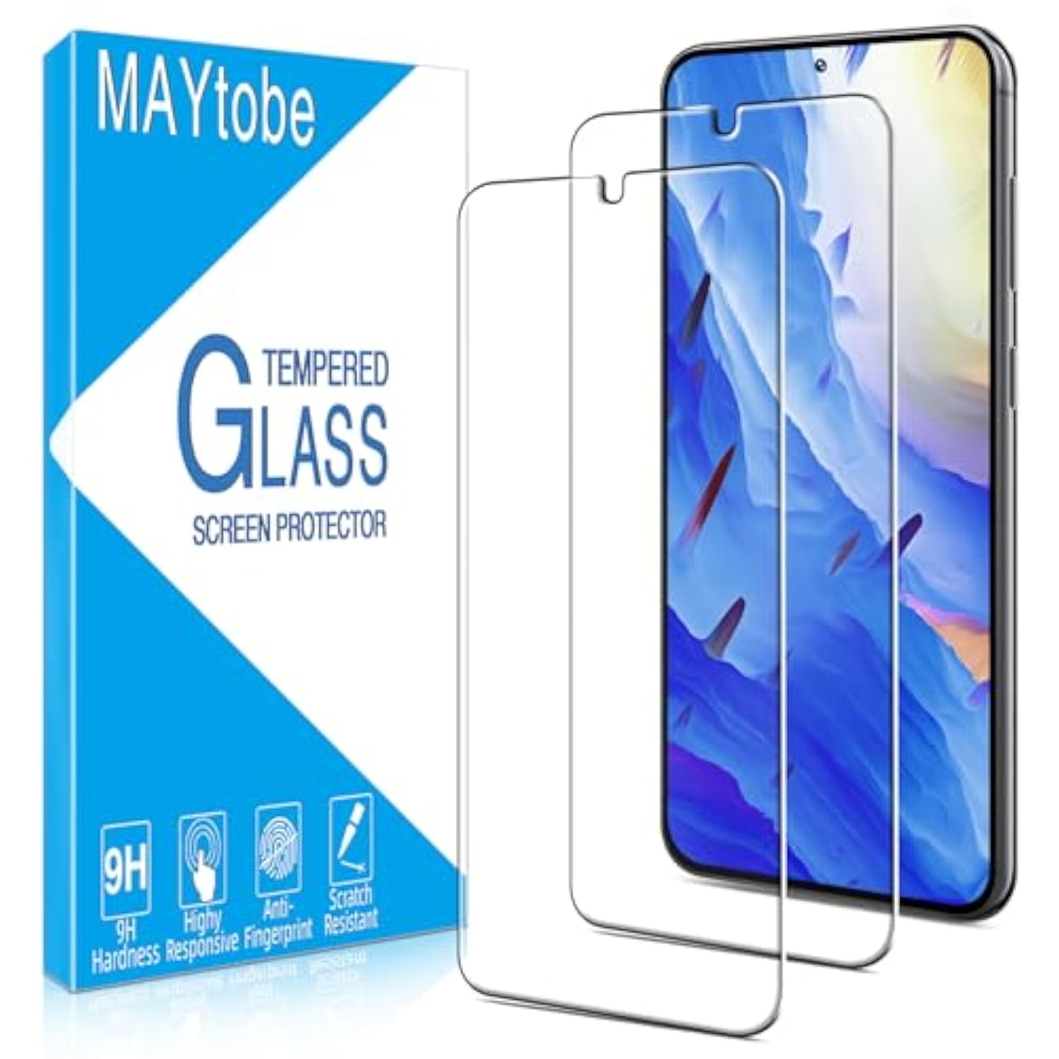 [2-Pack Screen Protector Designed For Samsung Galaxy S25 Plus 5G Tempered Glass, Fingerprint Unlock, No Bubbles, Anti Scratch, Easy To Install