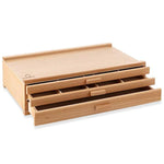 3 Drawer Wooden Artist Storage Supply Box For Pastels, Pencils, Pens, Markers, Brushes And Tools