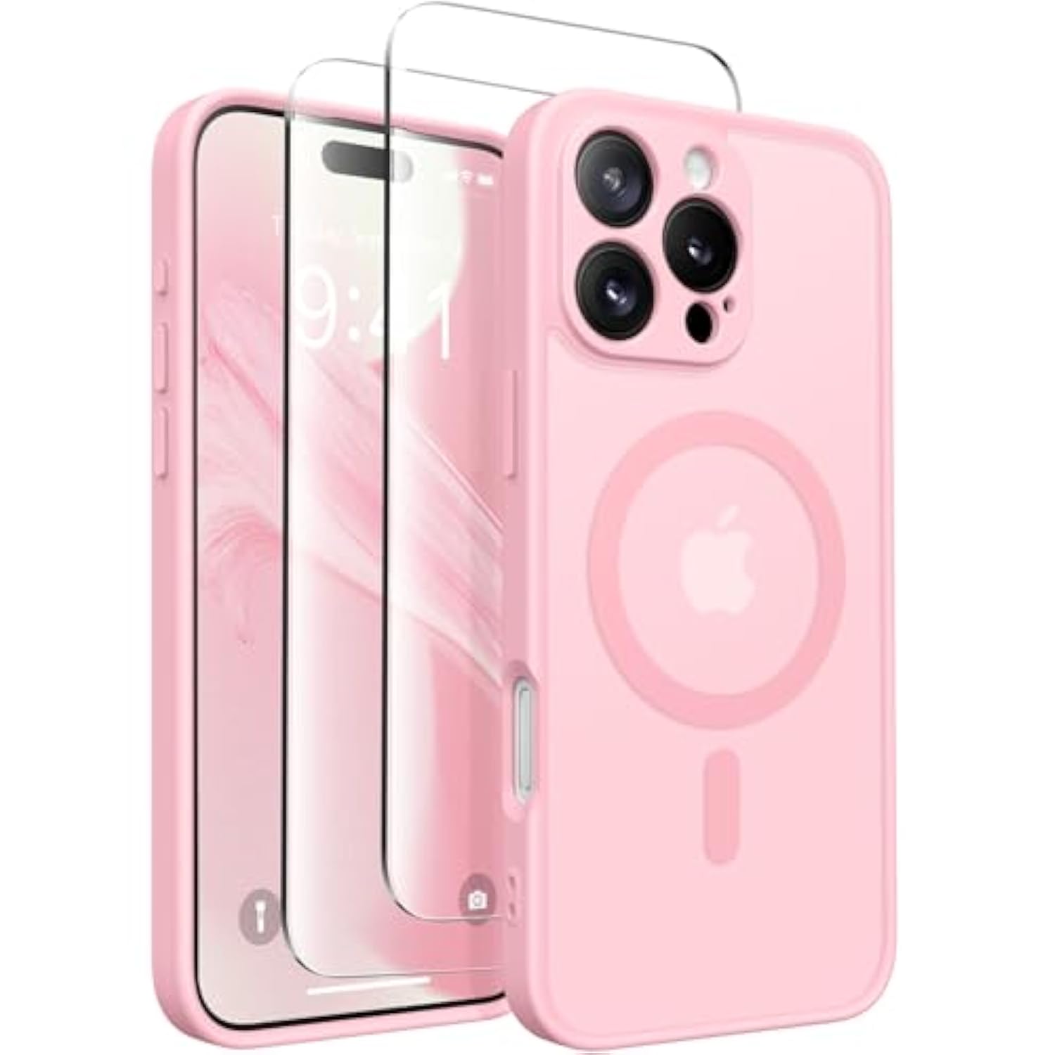Magnetic iPhone 16 Pro Max Case, Full Camera Protection, MagSafe, Matte Peach Pink