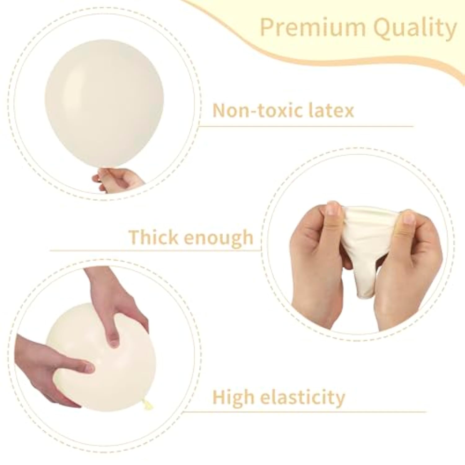 Cream Beige Balloon Garland Kit: 105pcs Wedding Shower Party Decor