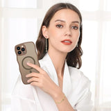 For Magnetic Iphone 13 Pro Case, [Compatible With Magsafe] [Curly Wave Frame Design] Non-Slip Easier Grip Shockproof Protective Bumper Cute Phone Cover For Iphone 13 Pro 6.1", Desert Titanium