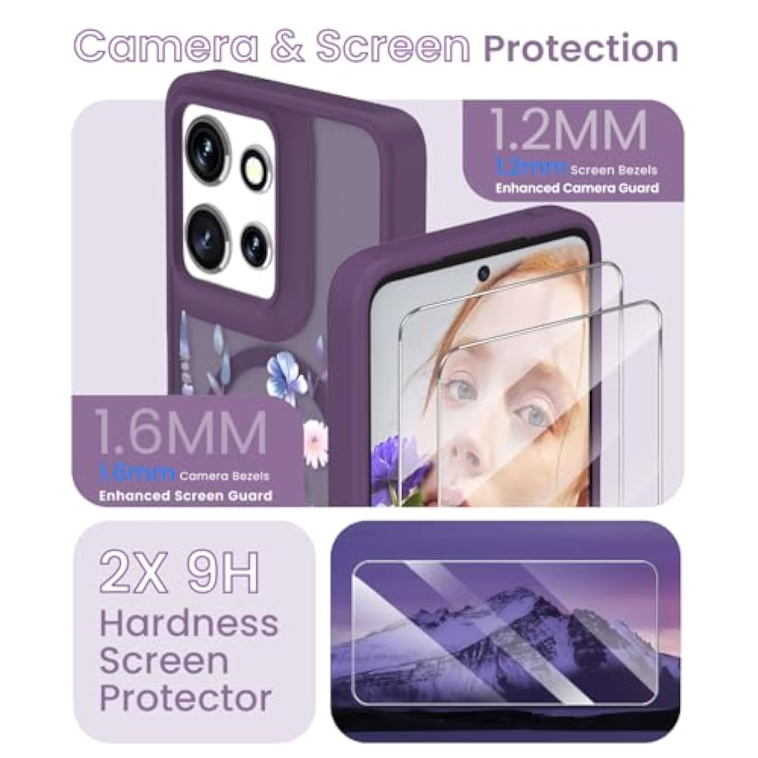 Magnetic Flower Case for Motorola Moto G Power 2025/2026 Colorful Phone Case
