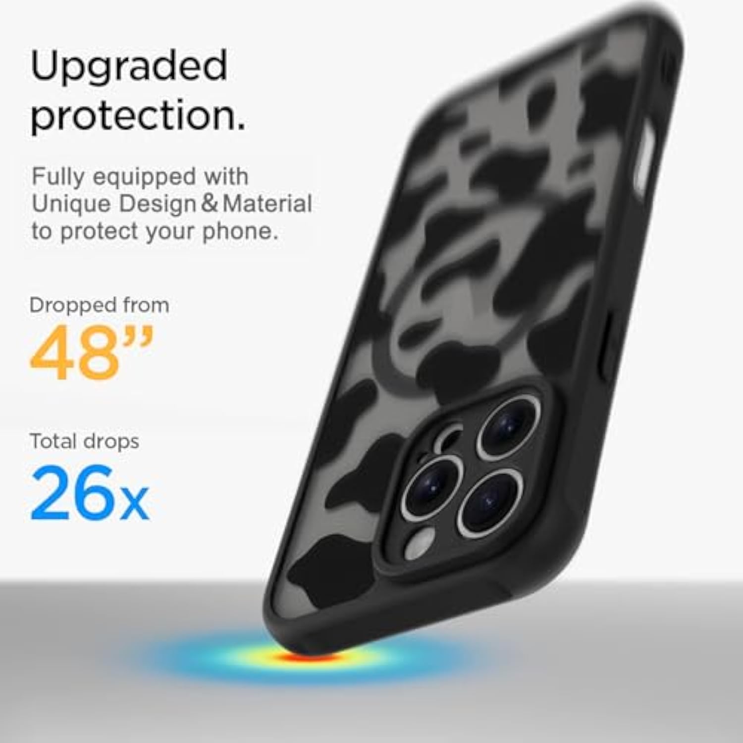 For Iphone 16 Pro Max, Magnetic Matte Phone Case [Compatible With Magsafe] [Cow Pattern Design] Black Bumper Hard Back Shockproof Cover For Women Girls (Iphone 16 Promax) - Cow