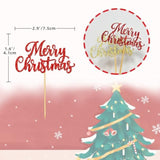 24pcs Merry Christmas Cupcake Toppers Xmas Party Cake Decor