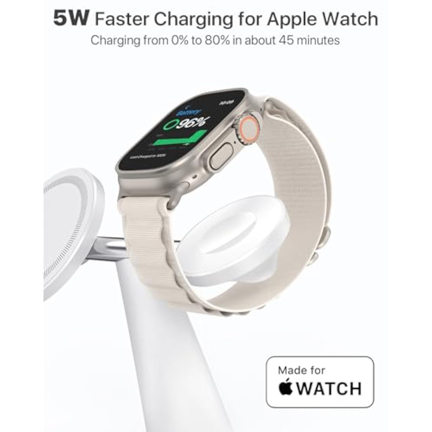 3 In 1 Charger For Magsafe, Wireless Charging Station, Compatible With Magsafe Charger For Iphone 16 15 14 13 12 Series, Airpods Pro/3/2, 5W For Apple Watch(30W Adapter Included)