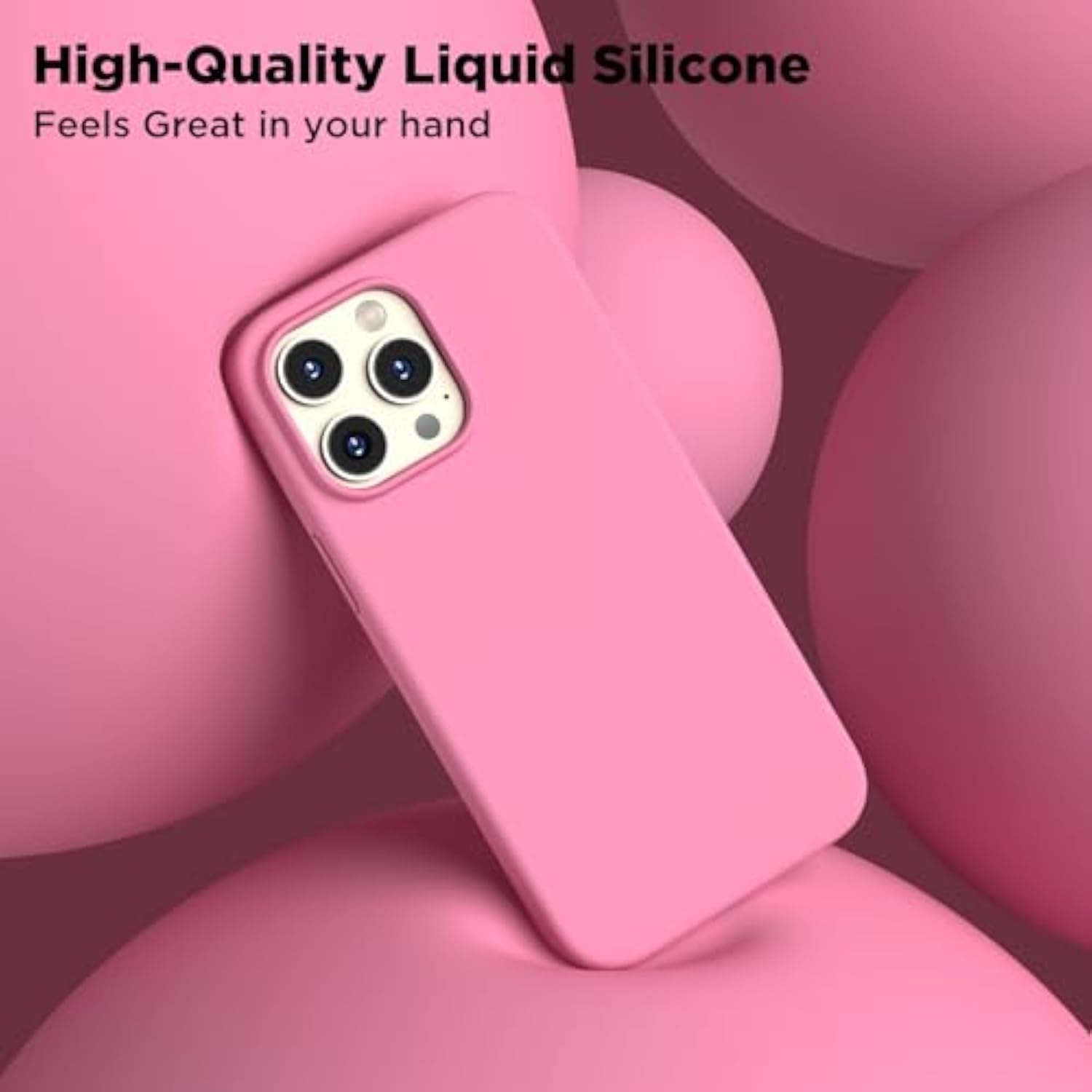 Designed For Iphone 14 Pro Case, Liquid Silicone Case [2X Screen Protectors], Shockproof Protective Slim Thin Phone Case With Anti-Scratch Soft Microfiber Lining, 6.1 Inch, Tender Pink