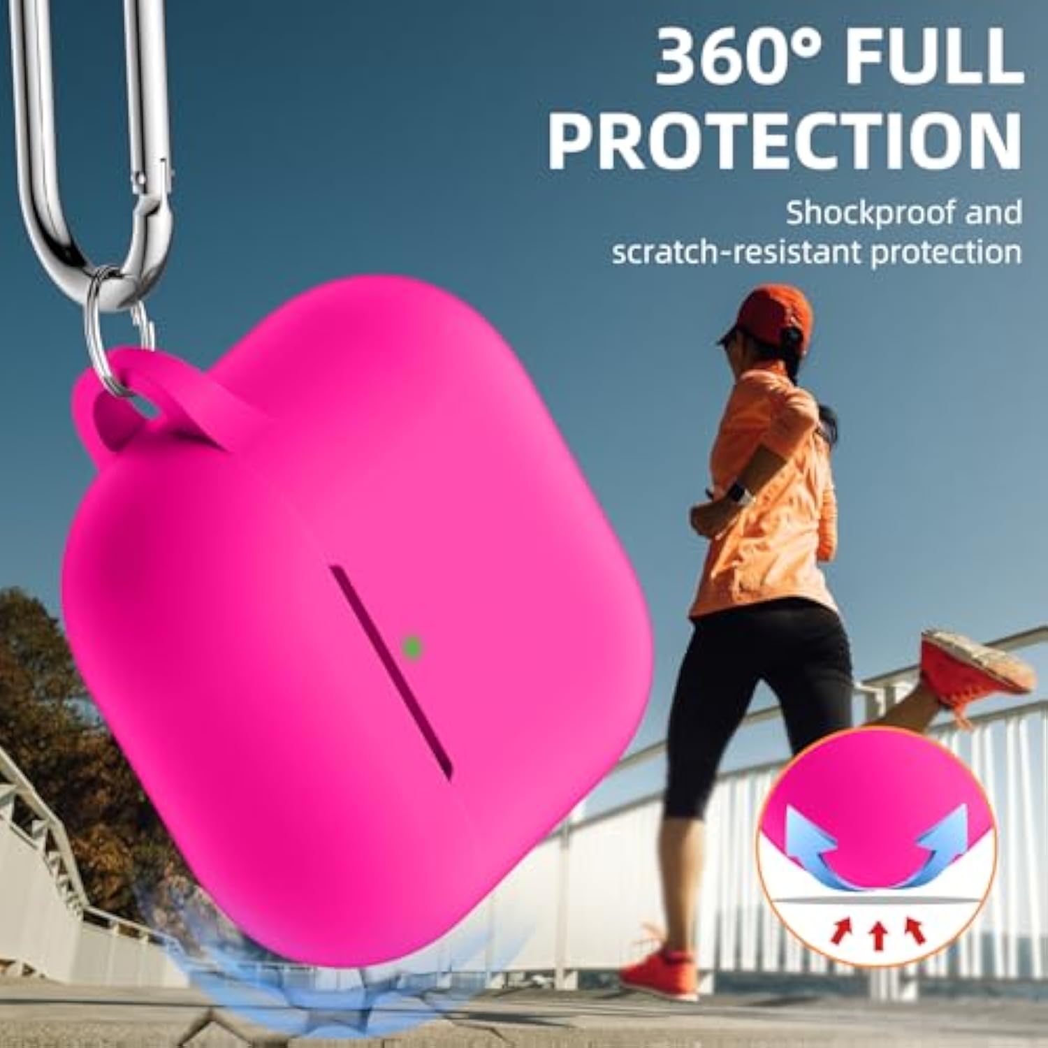 Compatible With Airpods 4 Case(2024), Soft Silicone Protective Cover For Apple Airpods 4, With Keychain, Cleaning Kit & Anti-Loss Strap, Airpods 4Th Generation Case For Women Men, Rose Pink