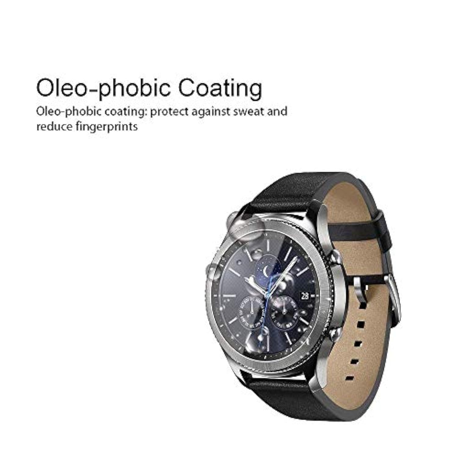 (2 Pack) Designed For Samsung Galaxy Watch (46Mm) And Gear S3 Frontier Tempered Glass Screen Protector, Anti Scratch, Bubble Free