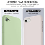 For Se Case 2022/3Rd/2020, 8/7 Case, Upgraded Liquid Silicone With [Flat Edges] [Camera Protection] [Soft Anti-Scratch Microfiber Lining] Phone Case For Se - Matcha