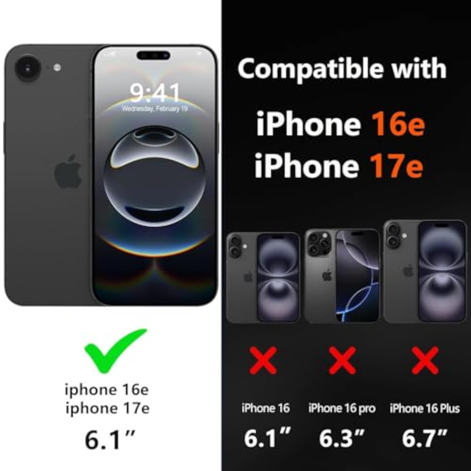 Heavy Duty Rugged Shockproof Protective Case for iPhone 16e/17e 6.1 Inch - 2 in 1 Built-in Slide Camera Cover and Screen Protector (Pine Green)