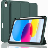 (A16) Case/ 10Th Generation Case [11-Inch 2025/10.9 Inch 2022] With Pencil Holder, Smart Cover With Soft Tpu Back [Support Auto Wake/Sleep] (New Midnight Green)