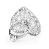Cell Phone Finger Ring Stand with Sparkly Diamond, Heart Phone Ring Kickstand Holder [Washable] [Removable], 360°Rotation Zinc Alloy Ring Grip Stand