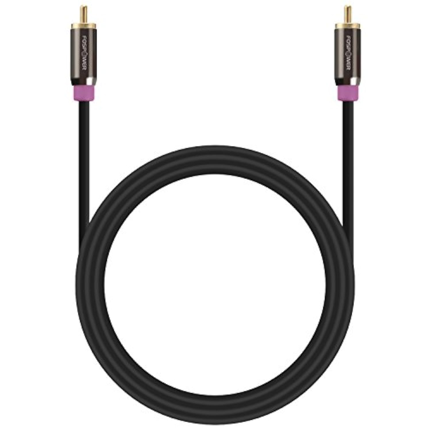 FosPower Subwoofer Cable (10 FT) RCA to RCA Audio Stereo Cable, Male to Male - Dual Shielded Cord | 24K Gold Plated Connector | Corrosion Resistant | Clean Sounding Signal