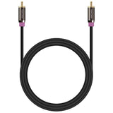 FosPower Subwoofer Cable (10 FT) RCA to RCA Audio Stereo Cable, Male to Male - Dual Shielded Cord | 24K Gold Plated Connector | Corrosion Resistant | Clean Sounding Signal