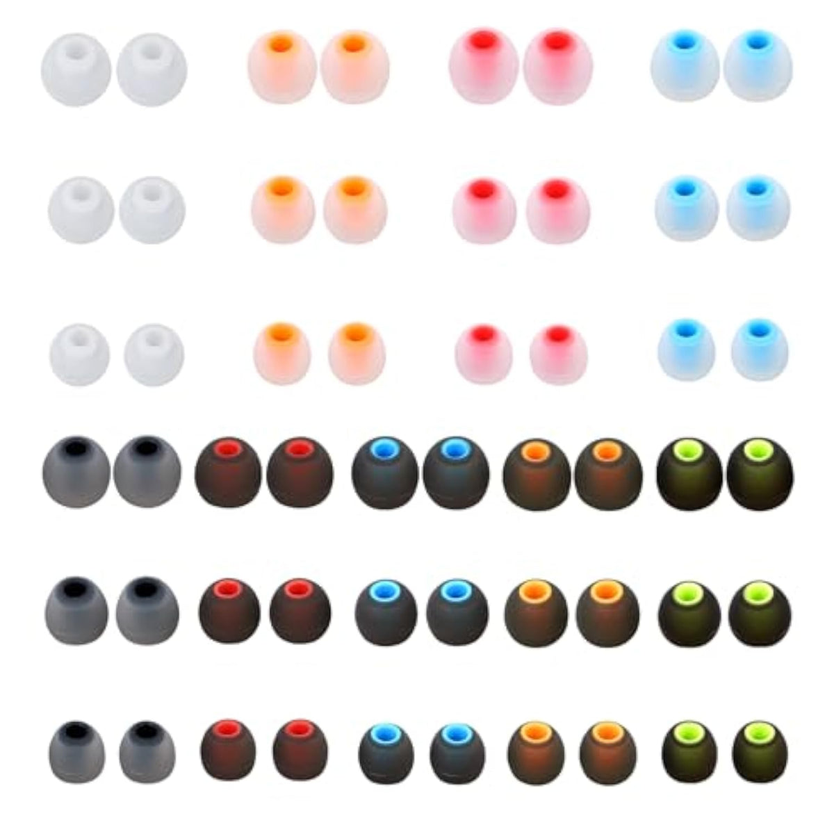 54 Pcs Earbud Replacement Tips Silicone Earbud Tips Earbud Covers Fit For In-Ear Headphones (Inner Hole 3.8Mm -5.1Mm) Earbud Rubber Tips Ear Tips S M L
