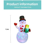 5Ft Inflatable Christmas Snowman With Led Lights, Outdoor Holiday Yard Decoration