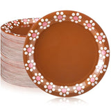 100 Pcs Pink Cielito Lindo Party Plates Mexican Paper Plates Disposable Platos De Barro Mexicanos Talavera Clay Dishes 7 Inch For Wedding Christmas Baby Shower Decoration Supplies