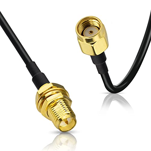 Wifi Antenna Extension Cable 2-Pack Rp-Sma Male To Rp-Sma Female Bulkhead Mount Rg174 Cable 3M 10 Feet For Wifi Router Security Ip Camera Wireless Network Card Adapter
