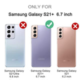 For Samsung Galaxy S21+ Plus Clear Case 6.7" (Only), [Built-In Screen Protector] Full Body Protective Hard Shell+Soft Tpu Phone Case For Samsung S21 Plus -(Rose Gold Edge)