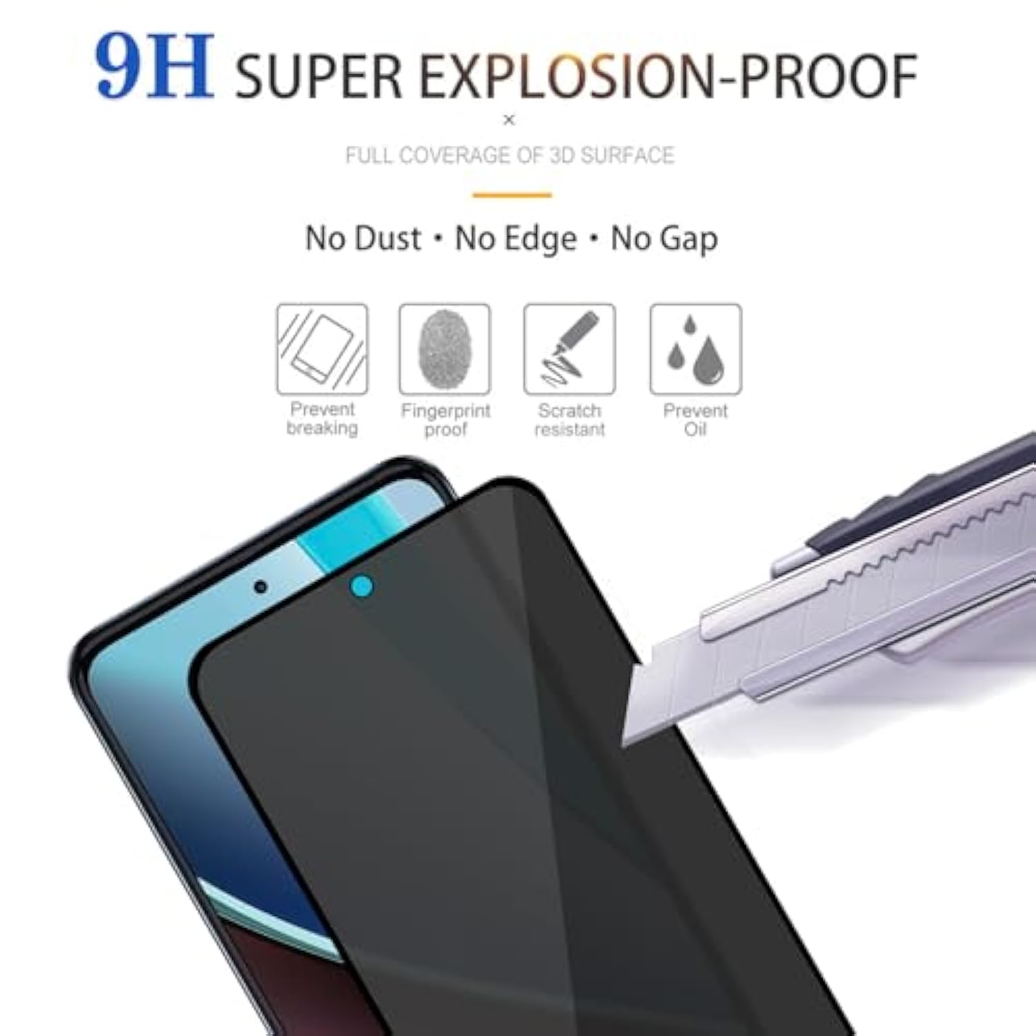 3 Pack Privacy Screen Protector For Moto G Stylus 2023 [Anti-Spy Tempered Glass], Ultra Hd, Anti-Scratch, Bubble-Free, Easy Install 9H Protective Glass For G Stylus 2023
