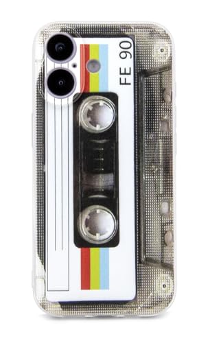 Case for iPhone 17 Matte Finish Heavy Duty Soft Back Cover with Reinforced Corners TPU Soft Bumper Retro Cassette Tape Case Compatible with iPhone 17