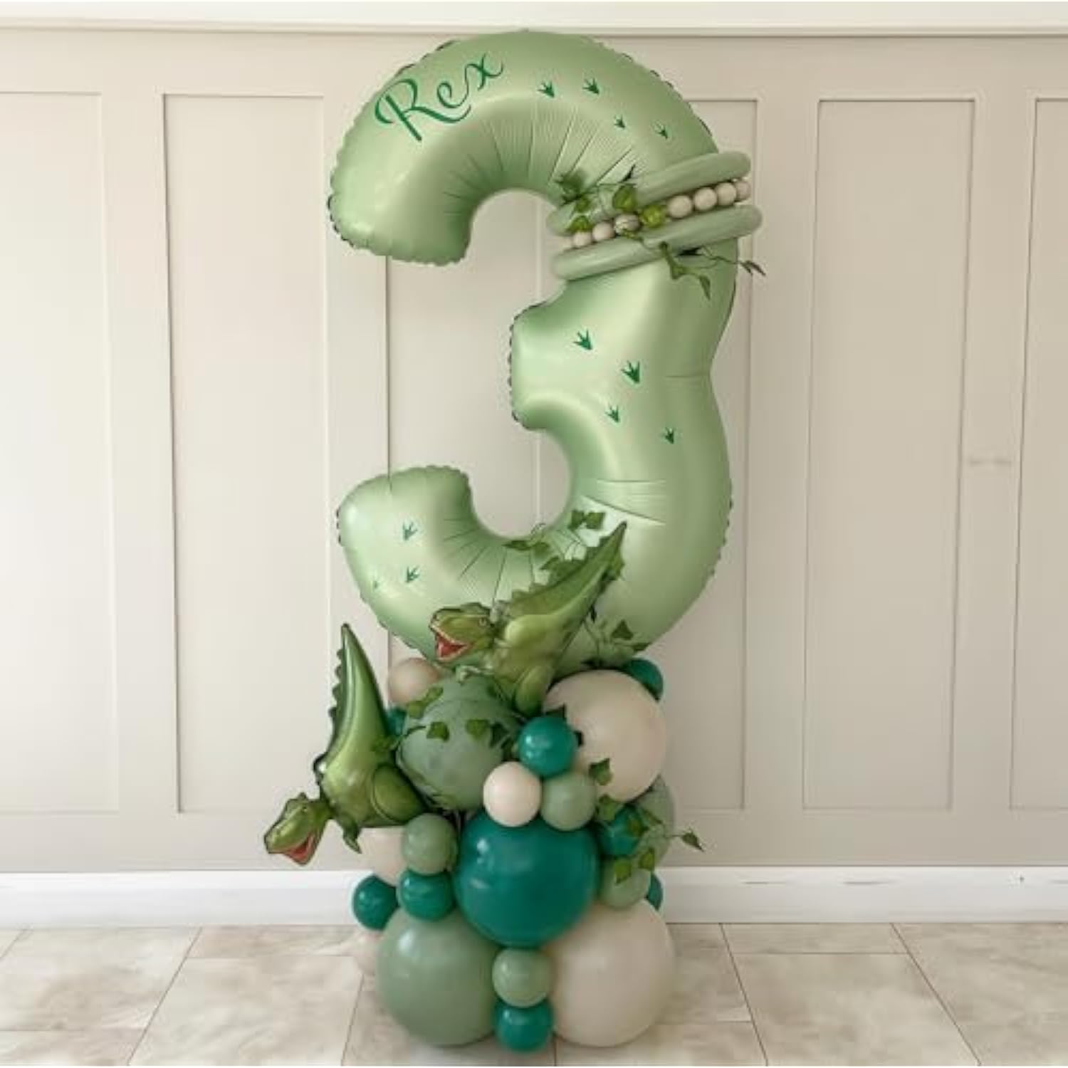 Sage Green 3 Number Balloon,Olive Green 3 Balloons 40 Inch Large Helium Foil Mylar Birthday Balloons For Boy Girl Baby Shower Birthday Jungle Party Decorations