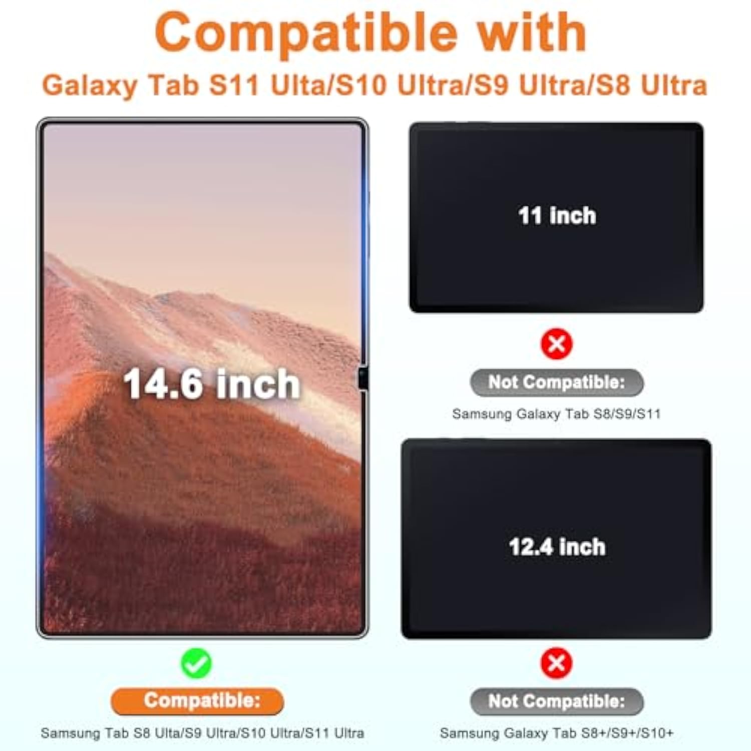 2 Pack Tempered Glass Screen Protector for Samsung Galaxy Tab S10/S9/S8 Ultra 14.6 Inch