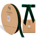 Dark Green Velvet Ribbon 5/8'' 25 Yards For Christmas Tree, Gift Wrapping, Flower Bouquet, Wreath Decorations, Bow Making