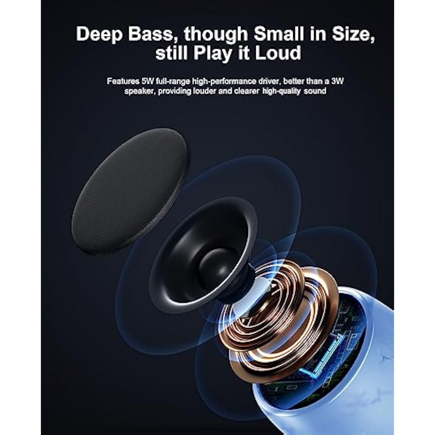 Small Bluetooth Speaker, Mini Speaker With Robust Bass And Stereo Sound, Wireless Speaker With Built-In Mic, Hands-Free Call, Portable Speaker For Hiking, Biking, Car Or Trip, Ideal Gift For Men,Women