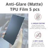 [5+2 5 Anti-Glare(Matte) Tpu Film Screen Protector + 2 Lens Protector For Samsung Galaxy S25 Ultra 5G 2025 Easy To Install Scratch Resistant [Perfect Fit For 3D Edge Screen]