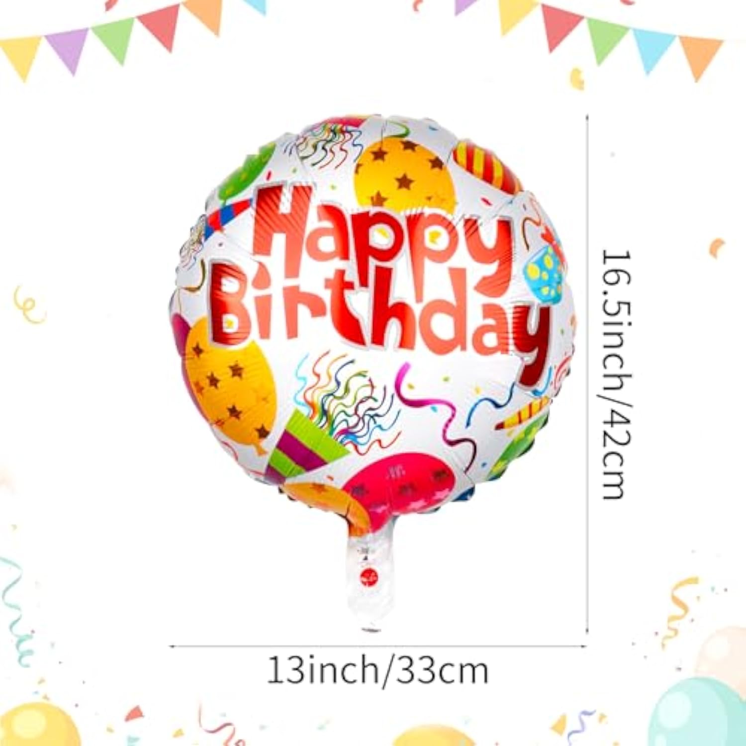 100pcs 18" Happy Birthday Foil Balloons – Assorted Patterns for Party Decor