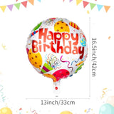 100pcs 18" Happy Birthday Foil Balloons – Assorted Patterns for Party Decor
