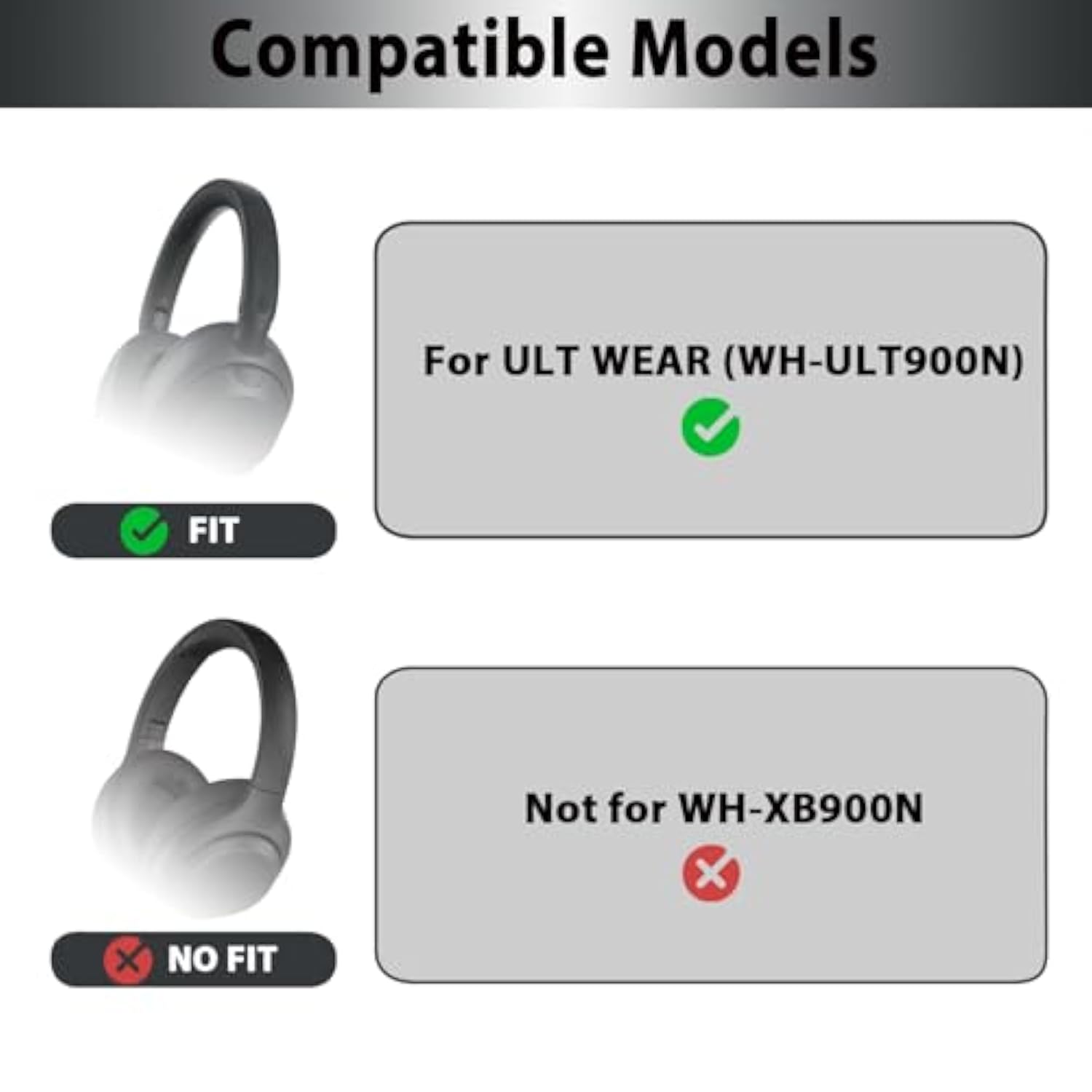 Replacement Ear Pads For Sony Ult Wear (Wh-Ult900N) Noise Canceling Wireless Headphones, Ult Wear Earpads Cushions With Soft Protein Leather & Noise Reduction Foam - Black