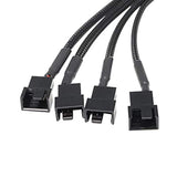 Sata To 3 Pin 4 Pin Fan Adapter,15Pin Sata To 4 X 3 Pin / 4 Pin 12V Pc Case Fa