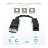 StarTech.com 6in (15cm) DisplayPort to Mini DisplayPort Adapter, 4K Video, DP to mDP Converter (Not compatible w/Thunderbolt)