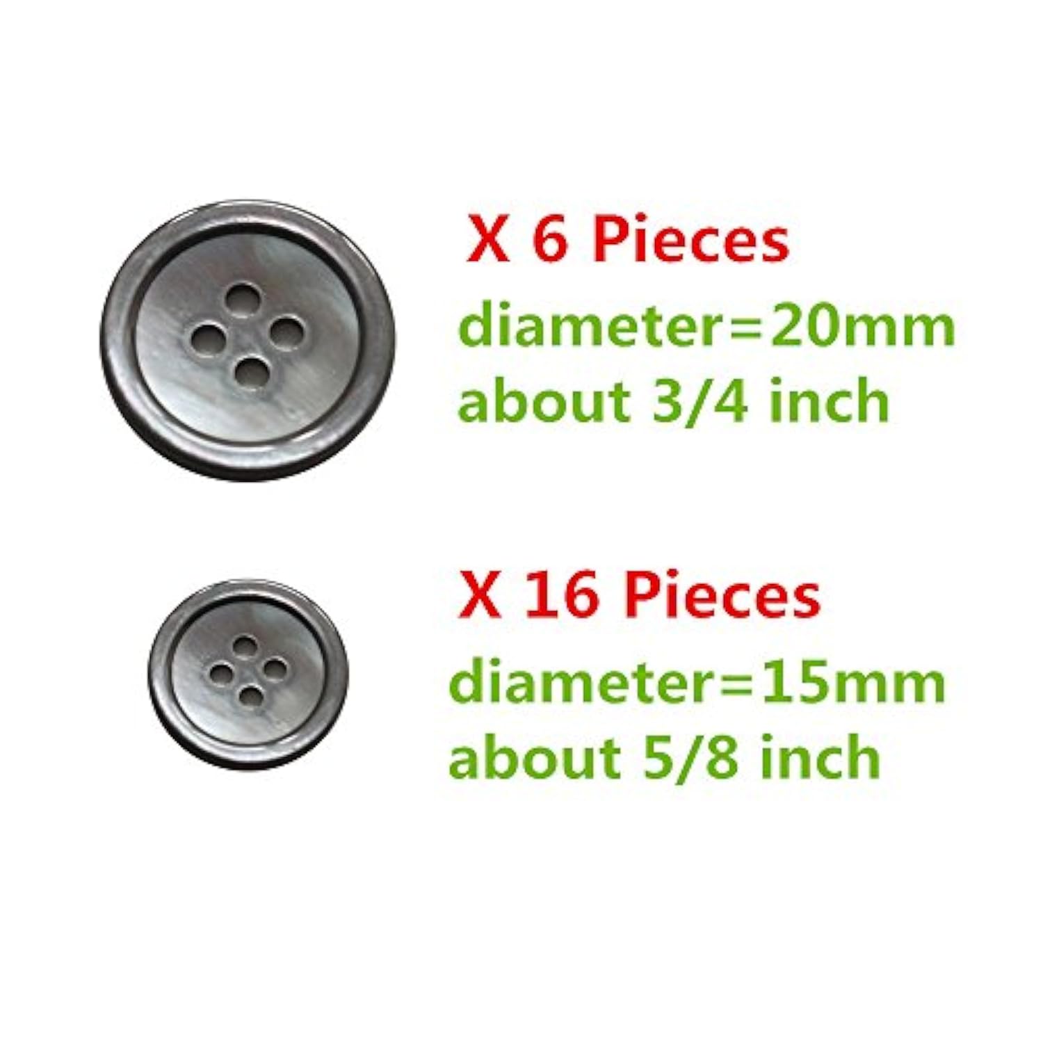 22 Pieces Genuine Smoke Mother Of Pearl Blazer Buttons Suit Buttons Se