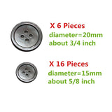 22 Pieces Genuine Smoke Mother Of Pearl Blazer Buttons Suit Buttons Se