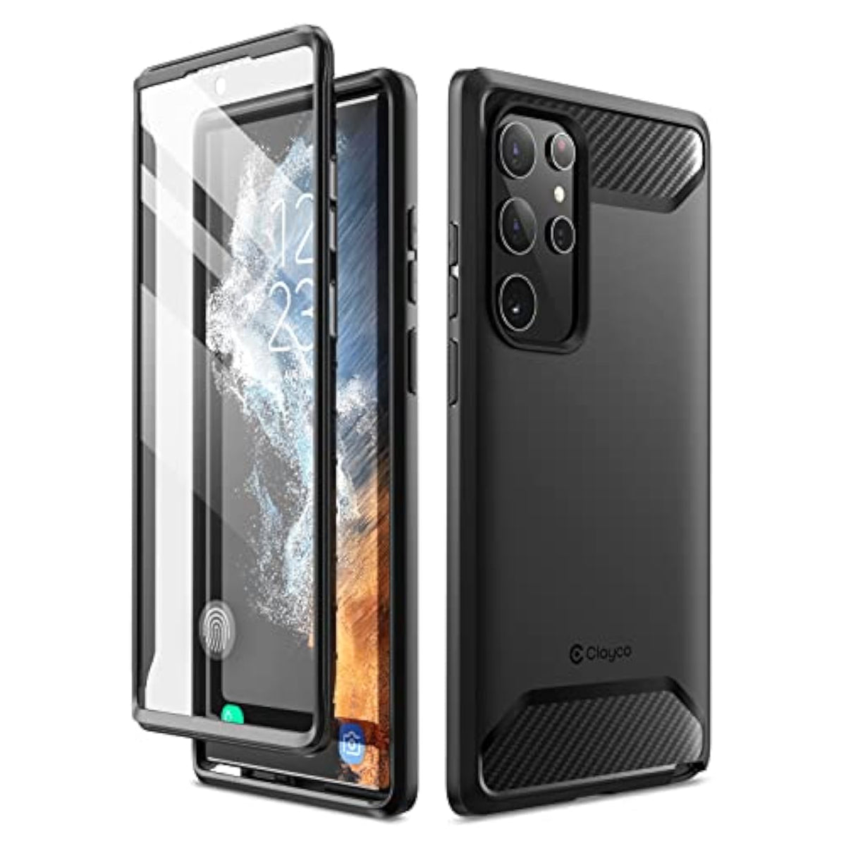 Xenon Series Case For Samsung Galaxy S22 Ultra (6.8 Inch) 5G 360 Degree Mobile Phone Case Robust Protective Bumper Case Full Cover With Integrated Screen Protector 2022 Edition (Black)