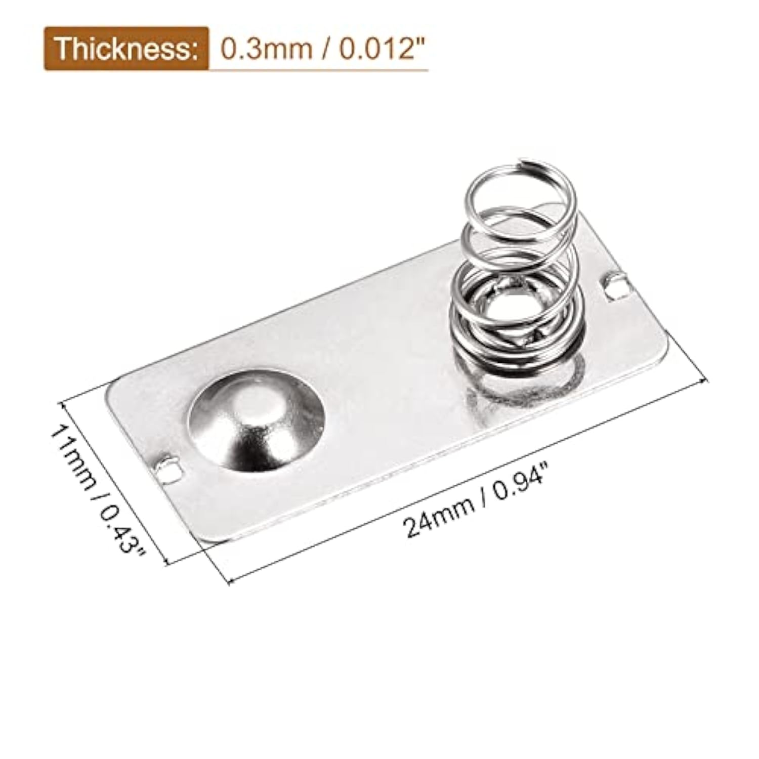 Battery Spring Plate Aa Battery Spring Contact Nickel Plate 24Mmx11Mm 100 Pcs