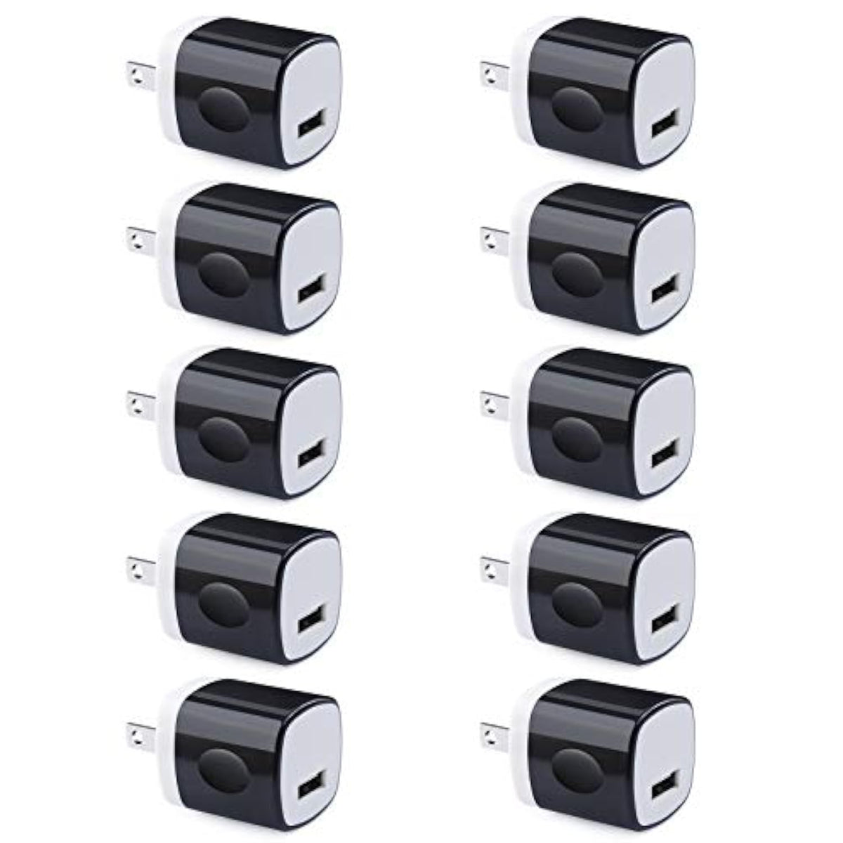 Wall Adapter 10 Pack, 1A 5V Single Port Charger Power Usb Plug Charging Cube Block Box Compatible Iphone 14 13 12 Se 11, Galaxy S23 Ultra S22 S21 Fe S10E S9 A13 A03S A71 A51 Note20 Google 8A 7A