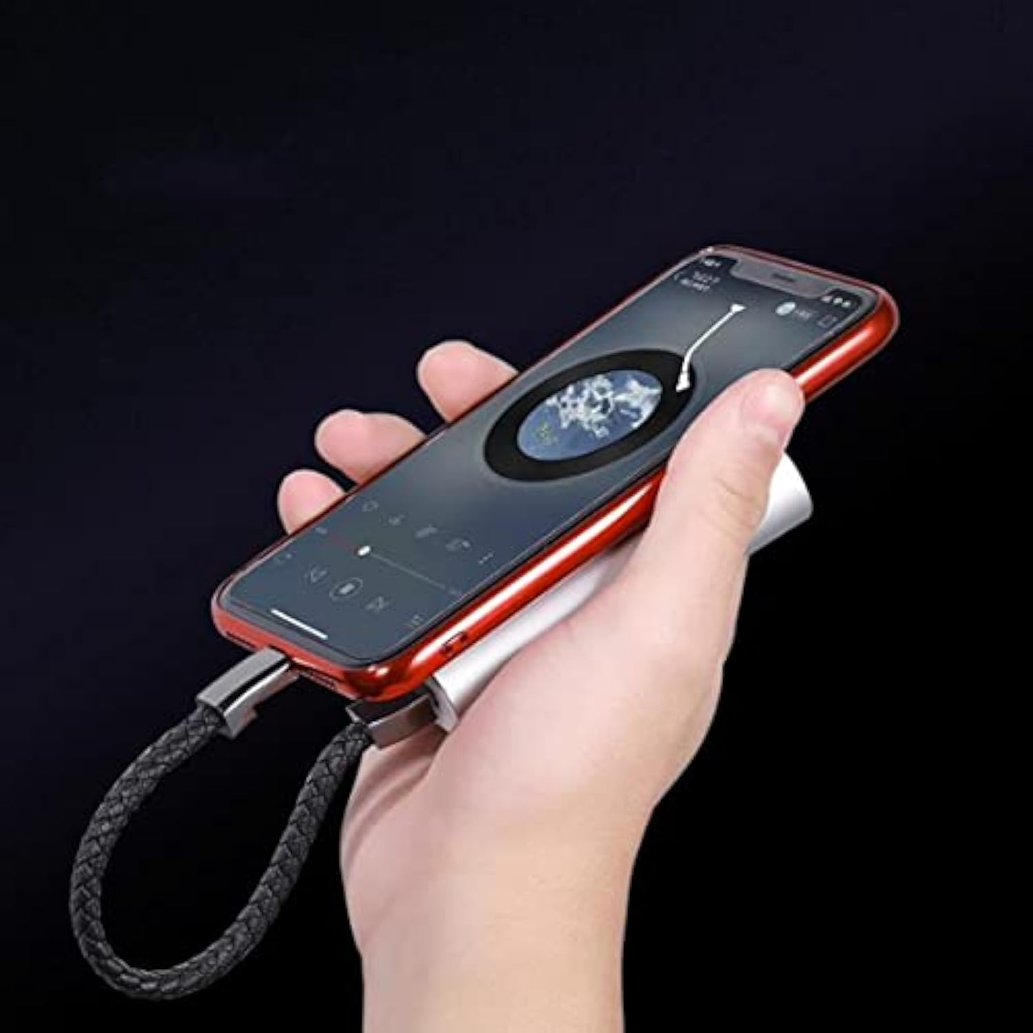 Bracelet Charging Cable Portable 8.9In Short Travel Charger Personality Punk Braided Leather Wrist Cord For Iphone Interesting Valentine'S Day/Birthday/Thanksgiving Day Gift