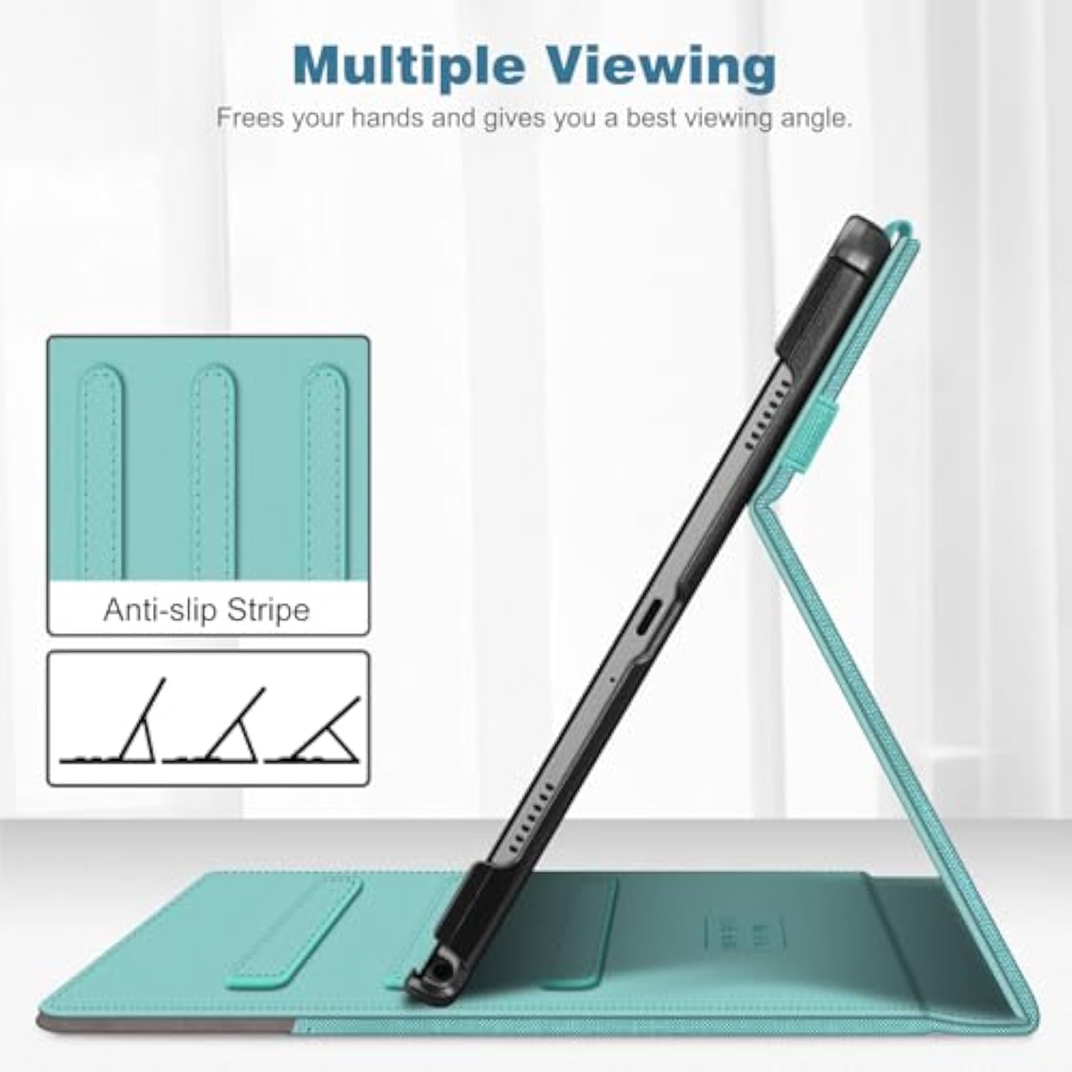 Fintie Case For Samsung Galaxy Tab A9 Plus/A9+ 5G 11 Inch 2023 Model (Smx210/X216/X218), Multiangle Viewing Smart Stand Back Cover With Pocket Auto Wake/Sleep, Turquoise