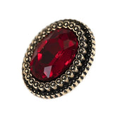 20 Pcs Red Oval Rhinestone Metal Shank Sewing Coat Buttons - 21Mm - 27
