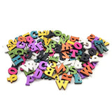 100 Pcs Colorful Wooden Letters Buttons Rustic Buttons For Clothes Sew