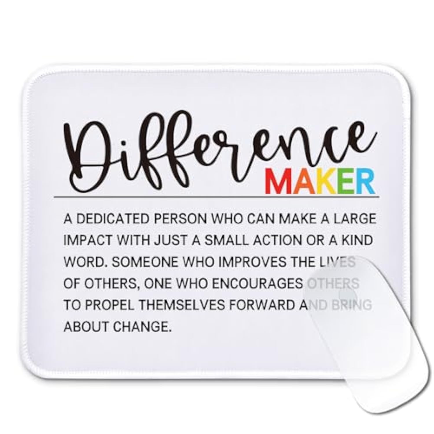 Funny Inspirational Mouse Pad Gifts - Difference Maker Definition - Non-Slip Mousepad With Stitched Edge - Rectangular Mouse Mat For Work Laptop - Thank You Gifts For Boss, Leader, Coworker