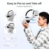 Head Strap With Battery Compatible With Meta/Oculus Quest 3/ 3S, 10000Mah Fast Charging Detachable Battery Pack Extend 5-7H Playtime, Adjustable Elite Strap Enhanced Support & Balance In Vr