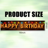 Happy Birthday Yard Banner - 78.7X17.7 Inch Brick Wall With Colorful String Lights,Happy Birthday Yard Design, Outdoor/Indoor Giant Birthday Sign