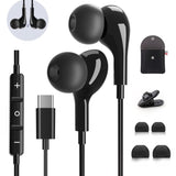 Usb C Headphones For Samsung Galaxy S24 S23 Ultra S25 S22 S21 A55 A54 A35 Iphone 15 Pro Max 16 Ipad Pro Pixel Wired Earbuds Magnetic In-Ear Type C Earphone With Microphone Volume Control Hifi Stereo
